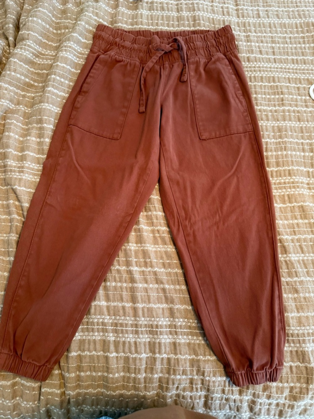 Rust Drawstring Jogger Pants
